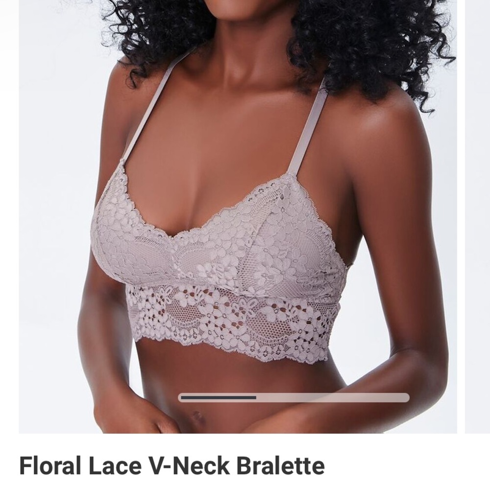 NWT Forever 21 Floral Lace V-Neck Bralette Size XL